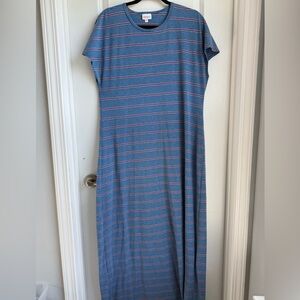 LuLaRoe Blue and Pink Maxi Dress